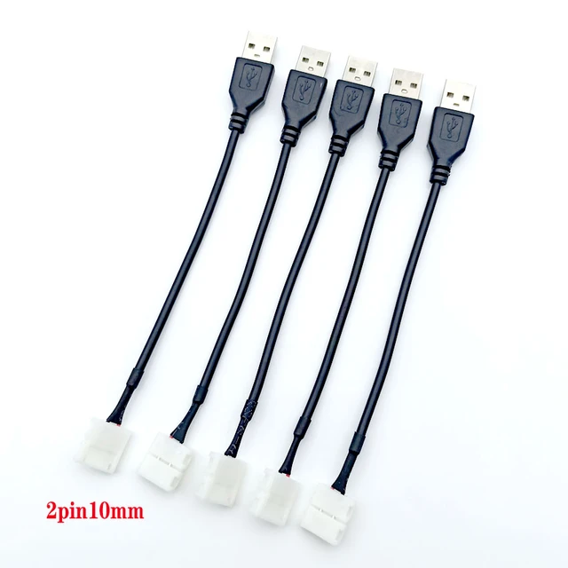 5pcs 2pin 18cm cable led strip connector 8mm/10mm led connector to