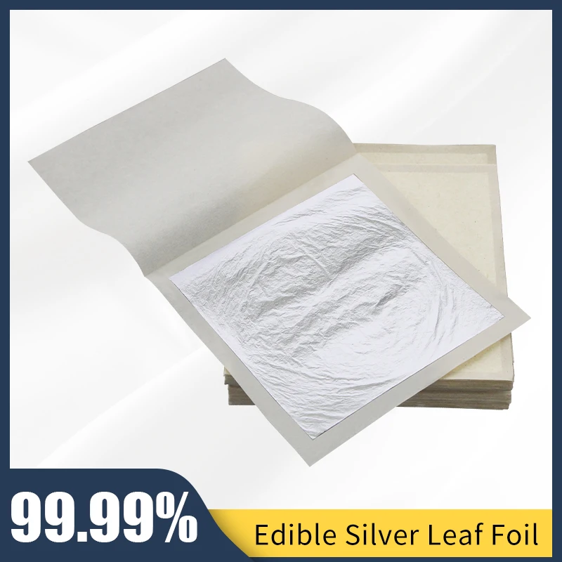 Съедобные натуральная листовая серебряная фольга 100 простыни постельное белье