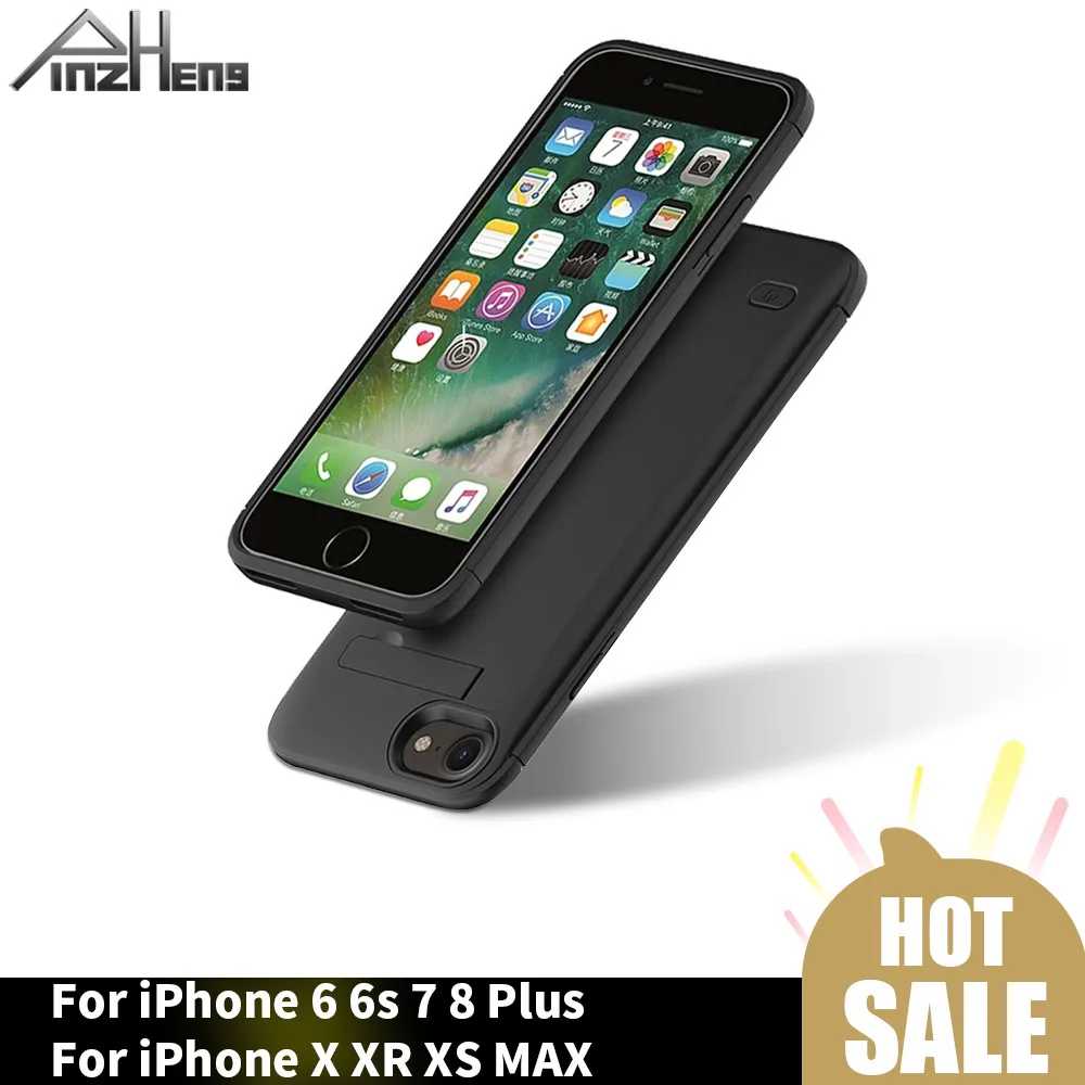 PINZHENG 4000 мАч Ультратонкий чехол для батареи iPhone 6 6s 7 8 Plus зарядки X XR Xs Max зарядного