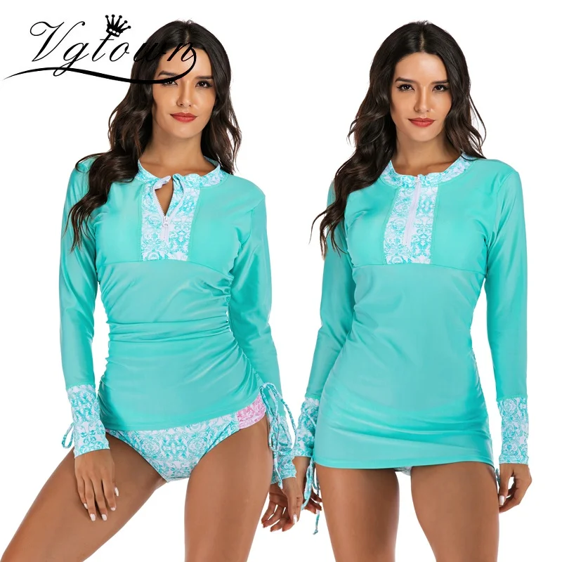 

Women's Long Sleeve Rashguard Retro Floral Print Quick-drying Shirt Surfing Top Hiking Shirts Rash Guard UPF50+ T-shirts