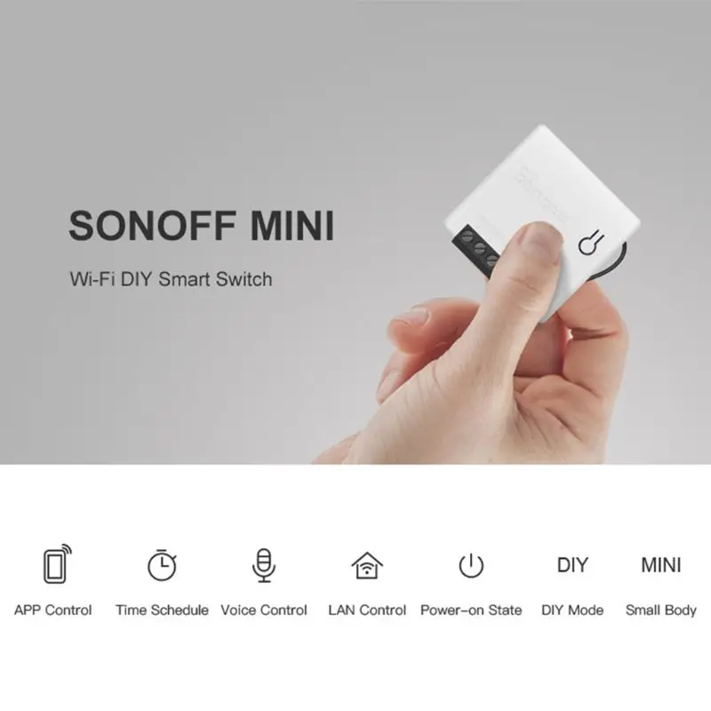 Для Sonoff Мини DIY умный переключатель маленький WiFi переключатель для Alexa Google домашняя система дистанционного управления E65A