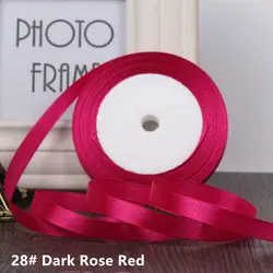 Elegant 25 - Yard Grosgrain Satin Ribbon for DIY Wedding & Christmas Decorations, Crafting, Gift Wrapping, and Bow Making - 6mm to 50mm Width (Dark Rose Red)