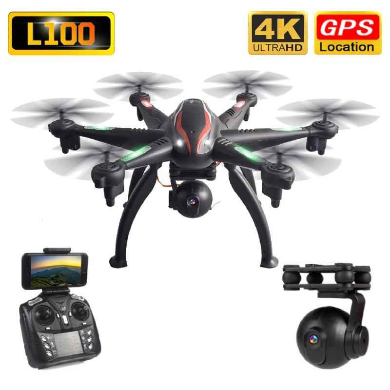 L100 Drone GPS 4K HD ESC камера с широким углом Wi Fi FPV селфи дроны профессиональный 400 м