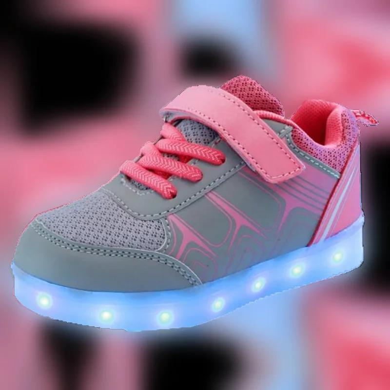 

2019 Casual Colorful Light Shoes USB Charging Light Shoes LED Shining Men And Women Velcro CHILDREN'S Shoes