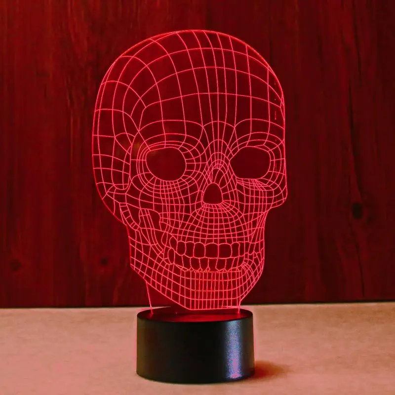 

Hot Selling 3 Dled Small Night Lamp Skull Electronic Products Strange New Small Table Lamp Longgang