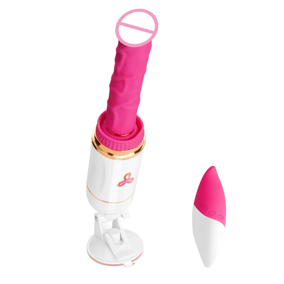 Buy  Sex Machine Dildo 7 speeds Vibration Heating and Automatic Telescopic Penis for Women Wireless Remo