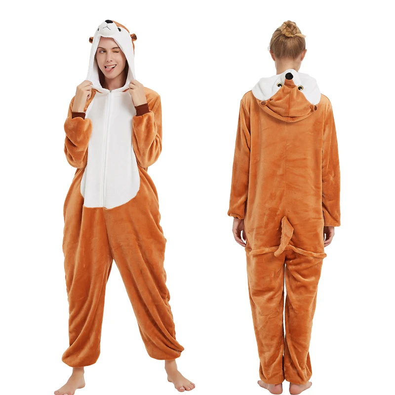 Flannel Kigurumi Onesie For Women Pajamas Animal Panda Unicorn Cat Pyjama Adult Onesies Cosplay Costumes Pijama Ladies Sleepwear