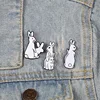 Cute Animal Brooch Evil White Rabbit Cartoon Enamel Pins Bag Clothes Button Lapel Pin Badges Jewelry Funny Gift for Best Friends ► Photo 1/6