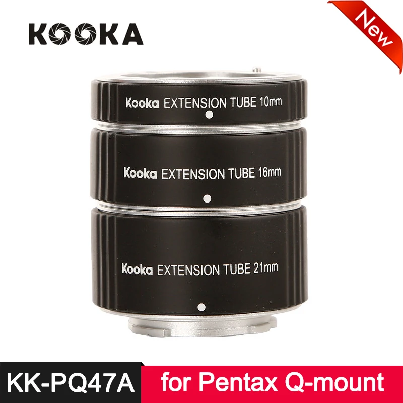 

KOOKA KK-PQ47A Metal Extension Tube Set Aluminium Alloy TTL Exposure for Pentax Q-Mount Mirrorless DSLR SLR Camera Lens Adapter