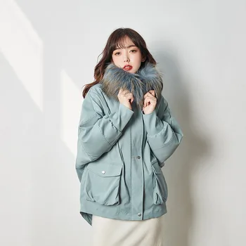 Günstige Mode Winter Frauen Rex Kaninchen Liner Waschbären Hund Pelz Haar Kragen Mit Kapuze Warme Weiche Dicke Kurze Parkas Mäntel Mit Großen Taschen