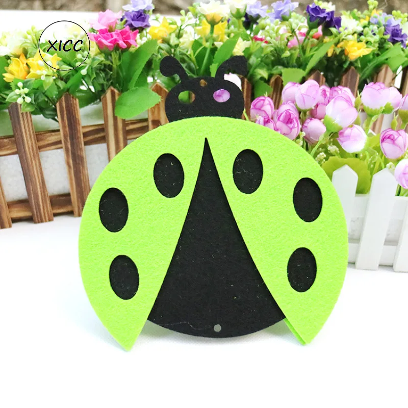T-N Cartoon Beetle Hanger Nonwoven DIY Handmade Crafts Kids Handwork Cloth Forest Animal Felt Kindergarten Decor Wool Feutrine