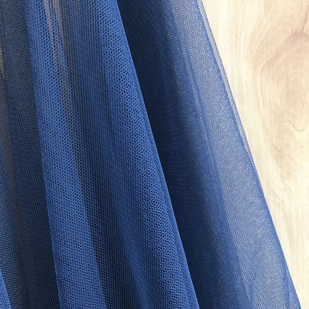 Свадебная ткань, мягкий тюль, темно-синяя сетка, свадебное украшение, полиэстер, сделанное платье/занавеска/Москитная сетка, сделай сам