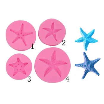 

Pearl starfish silicone mold 4 marine fondant cake decoration mold 0315-561