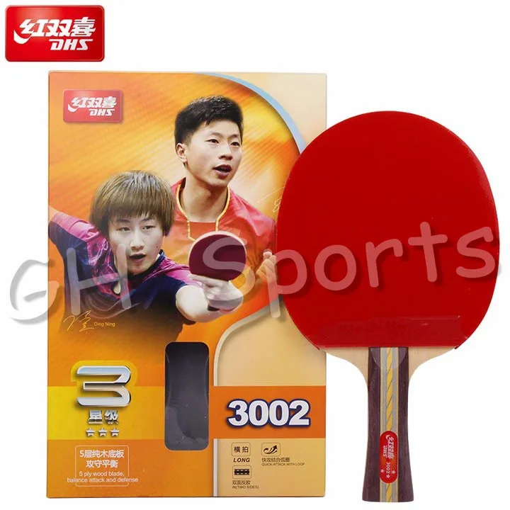 Dhs Original 3star Table Tennis Racket (3002, 3006) With Rubber (pf41