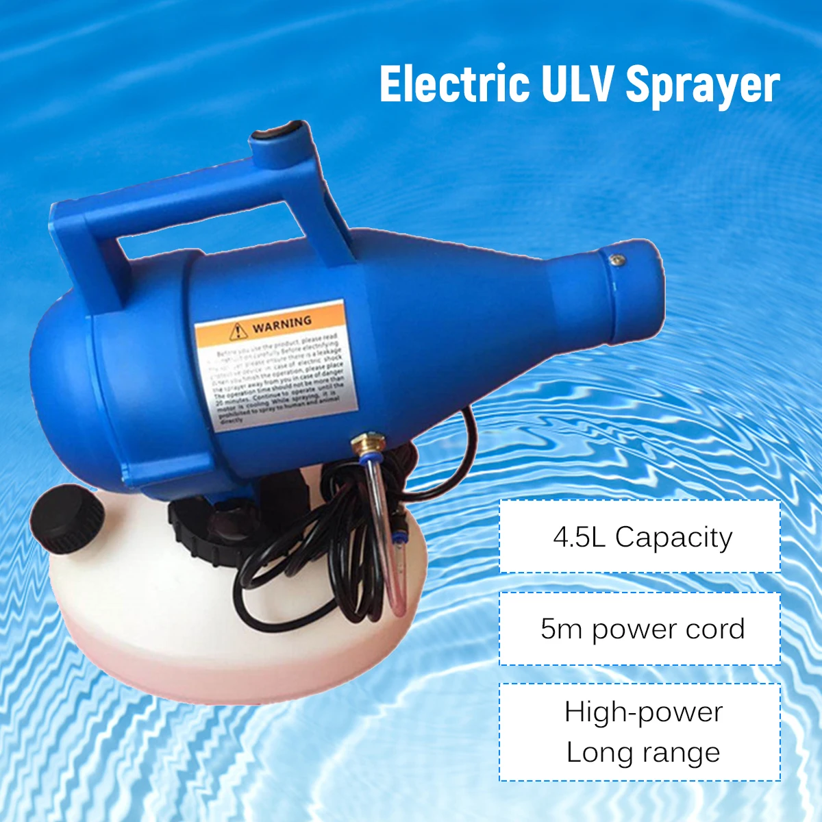 Electric ULV Fogger Portable Ultra-Low Volume Atomizer Sprayer Fine Mist Blower Pesticide Nebulizer 4.5L Insecticide Nebulizer