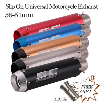 

CNC Universal Motorcycle Exhaust Pipe Inlet 36~51MM Escape Muffler DB Kliier 51MM Modified Pot Echappement Moto For Honda YAMAHA