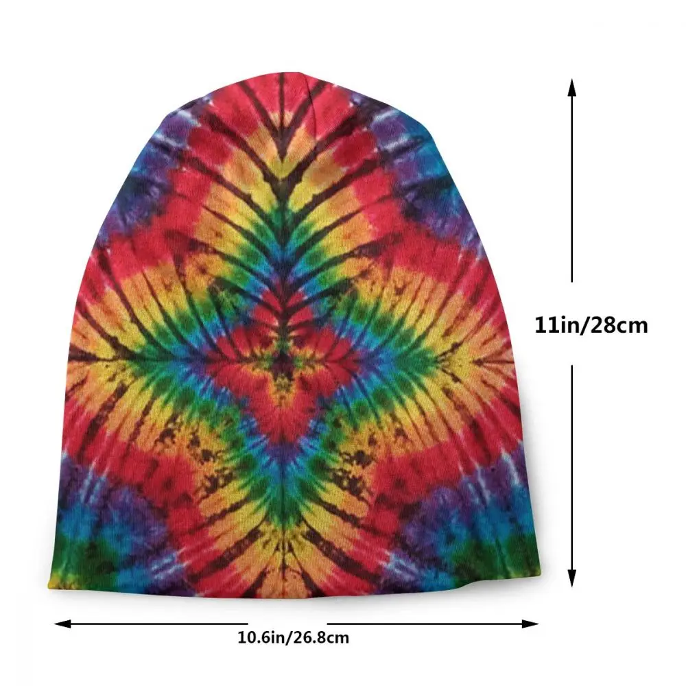 Радуга портала Мандала Tie Dye унисекс взрослая Повседневная шапочка зимняя теплая вязаная Лыжная шапка с рукавом Skully Beanies