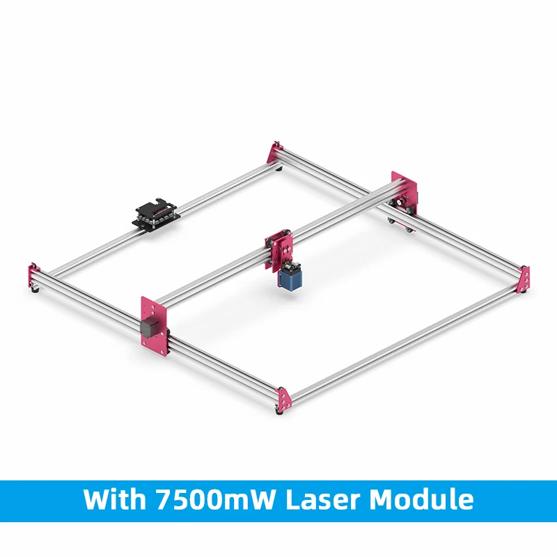 Лазерная тяга гравировка GK1010Pro 100*100 см мини 500/2500/5500/7500 МВт cnc машина "сделай сам" Настольный лазерный принтер - Цвет: With 7500mW Laser