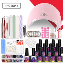 6/12/20 Цвет Гель-лак для ногтей Лаки расширения комплект с 36 Вт Светодиодная ультрафиолетовая закрпляемая на гвозде лампа набор для маникюра Набор акриловых ногтей инструменты для ногтей