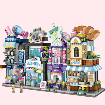 

Mini Blocks City View Scene Coffee Shop Retail Store Architectures Models & Building Quiz Christmas Toy for Children