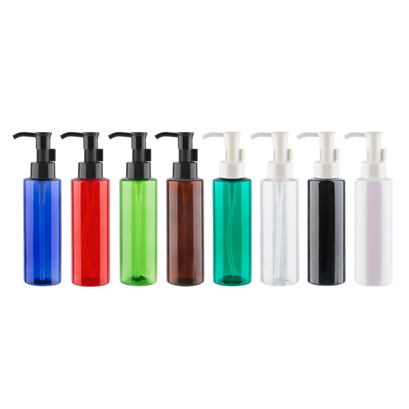 100ml Small Colored Refillable Bottle With Oil Pump 100cc Plastic