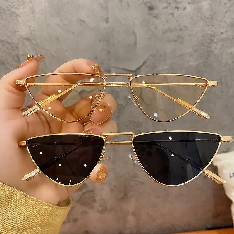 Tanio Okulary przeciwsłoneczne Cat Eye luksusowa marka projekt kobiety Metal