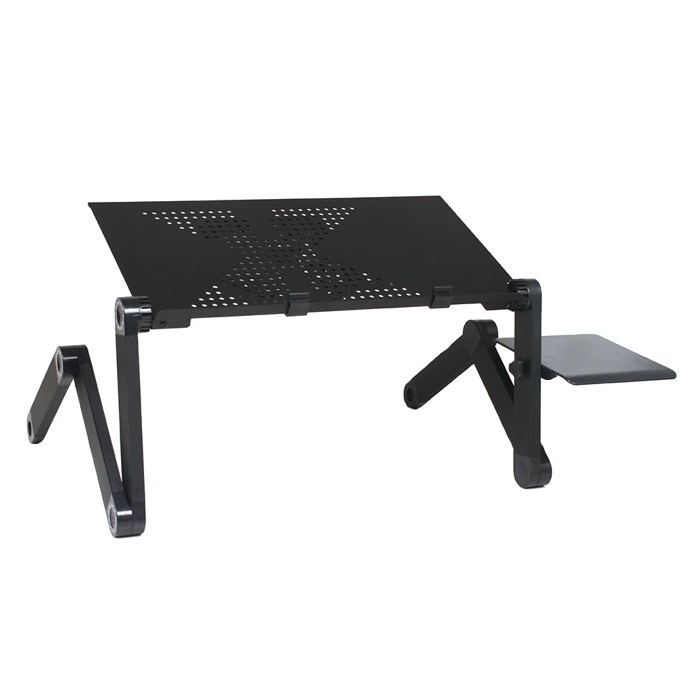 

Portable Folding Table Desk 360 Degree Rotation Multifunctional Mount with Fan Mouse 18.9 x 10.24inch - Black
