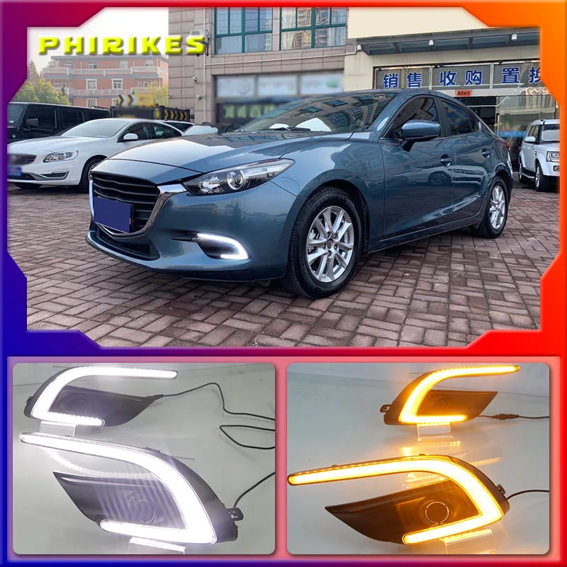 

1 Set DRL For Mazda 3 Mazda3 Axela 2017 2018 LED DRL Daytime Running Lights Daylight Fog light cover car styling