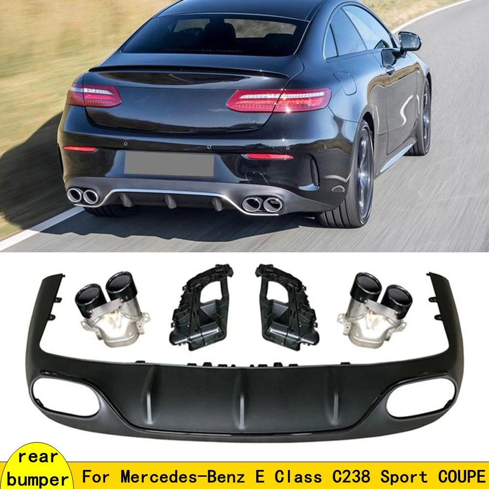For C238 E300 E Coupe E53 Amg Stainless Steel Exhaust Pipe Pp Rear Bumper Diffuser For Mercedes Benz C238 E Coupe 2019 Body Kits Aliexpress
