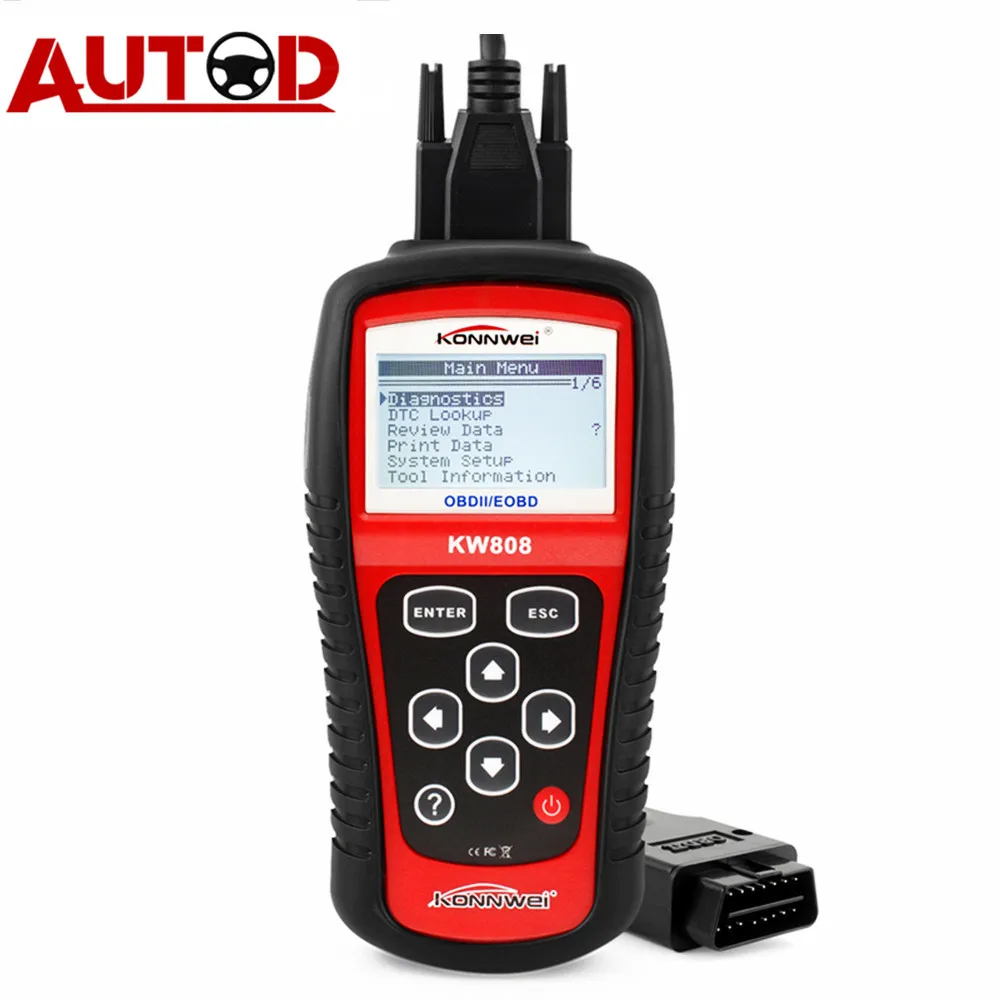OBD2 сканер KONNWEI KW808 автомобильный диагностический инструмент OBD 2 автоматический сканер считыватель кодов двигателя Поддержка CAN J1850 OBD2 сканер KONNWEI KW808 автомобильный диагностический инструмент OBD 2 автоматический сканер считыватель кодов двигателя Поддержка CAN J1850