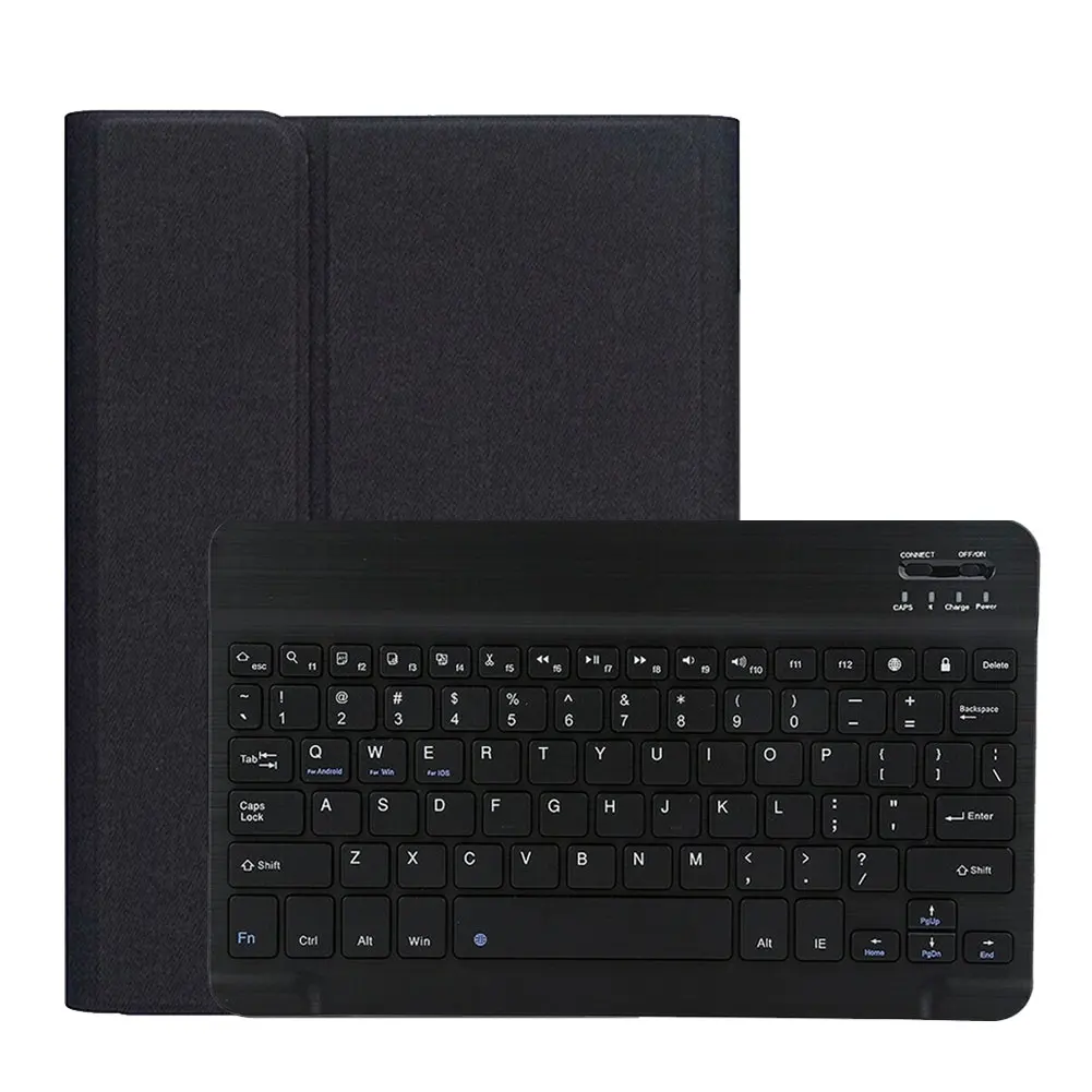 Защитный чехол из искусственной кожи с откидной клавиатурой для iPad 10," чехол с карандашом противоударный беспроводной чехол для планшета - Цвет: Black