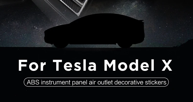 LUCKEASY приборной панели воздуха на выходе декоративные наклейки Патчи для Tesla модель X- имитация углеродного волокна 2 шт./компл