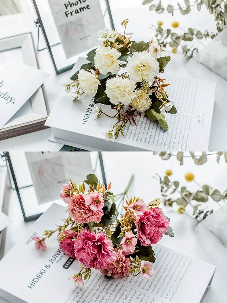 Fake Plant Simulation Silk Carnation For Wedding Home Christmas Decoration Multiple Colour Artificial Flower JH129 (5)