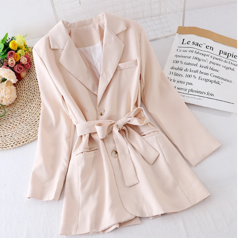 Women Blazer 2020 Formal Blazers Lady Office Work Suit Pockets Jackets Coat Two Buttons Slim Wiast Women Blazer Femme Jackets
