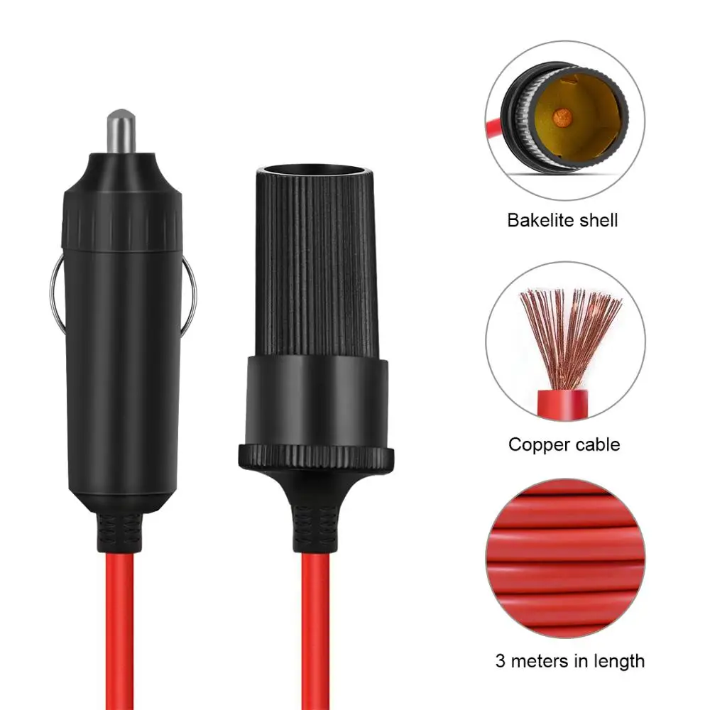 AIXZ 20A Fuse Vehicle Power Adapter Cigarette Lighter On/Off Button