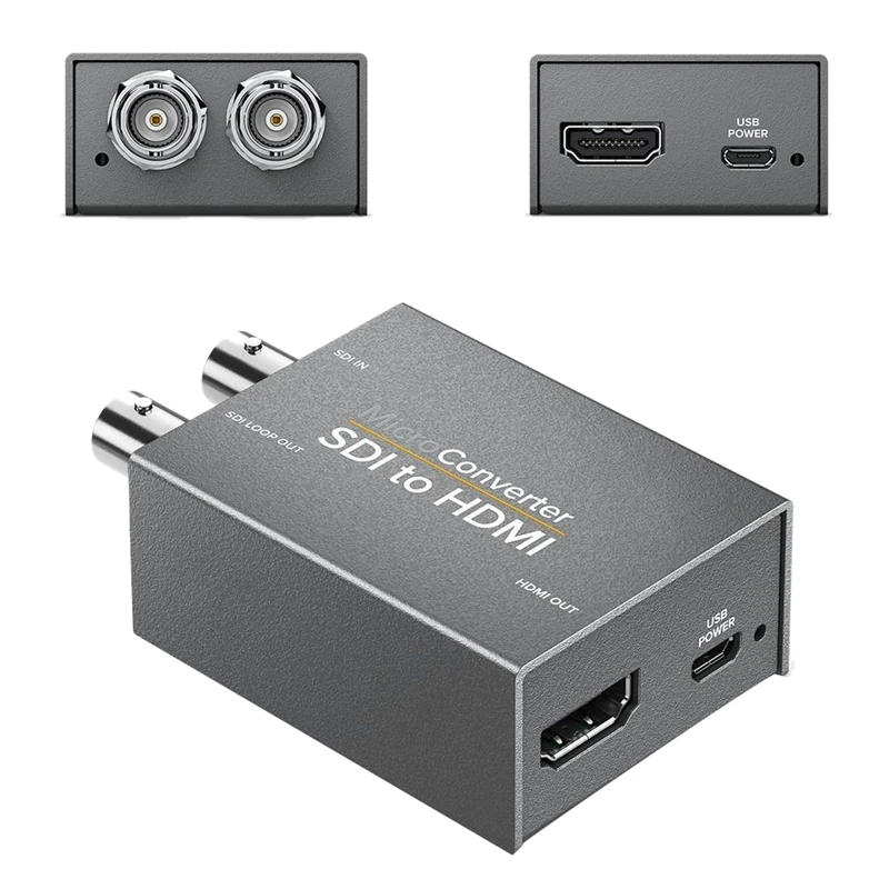 Адаптер микро конвертер SDI в HDMI с питанием Mini HD адаптер для видеосъемки аудио и