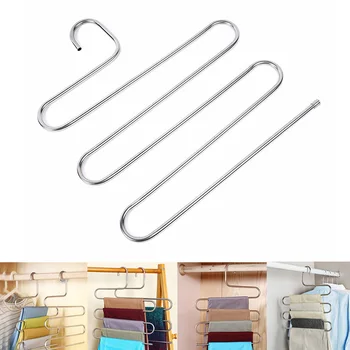 

5 Layers Pants Trousers Clothes Hanger Towel Scarf Ties Closet Storage Organizer