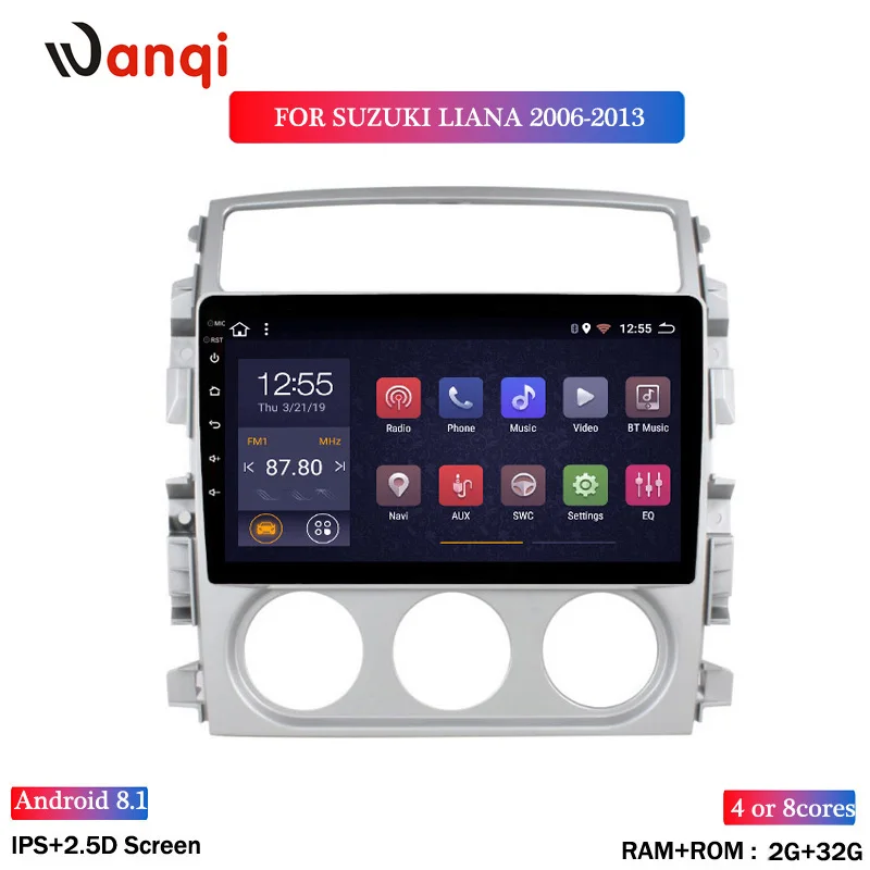 Android 8 1 полный сенсорный экран 2.5D 9 дюймов для Suzuki LIANA 2006 2007 2008 2009 2010 2011 2012 2013