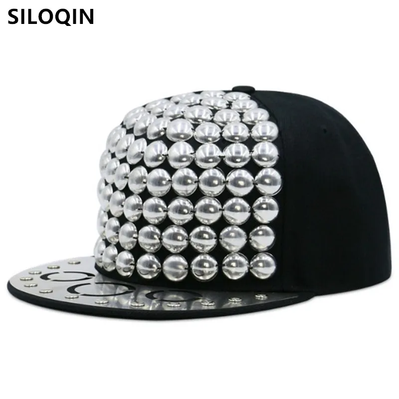 

SILOQIN Novelty Headdress Decoration Flat Brim Hat Hip Hop Caps For Men Women 2021 New Punk Style Adjustable Size Snapback Cap