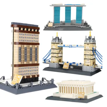 

World Famous Architecture Building Blocks Series Iron building of New York Classic Landmark Model Bricks Toys for Children Gift