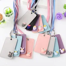 Korean Cartoon Card Set Student Public Belt Lanyard Access Card Set Two Card Card Package Factory Direct Sales Id Card Holder c20 id waterproof direct factory card