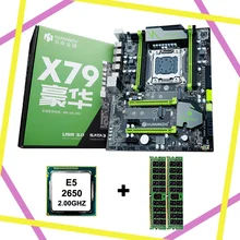 Huanan Zhi скидка X79 материнская плата X79 LGA2011 материнская плата с M.2 NVMe слотом процессор Intel Xeon E5 2650 2,0 ГГц ram 16G(2*8G) RECC