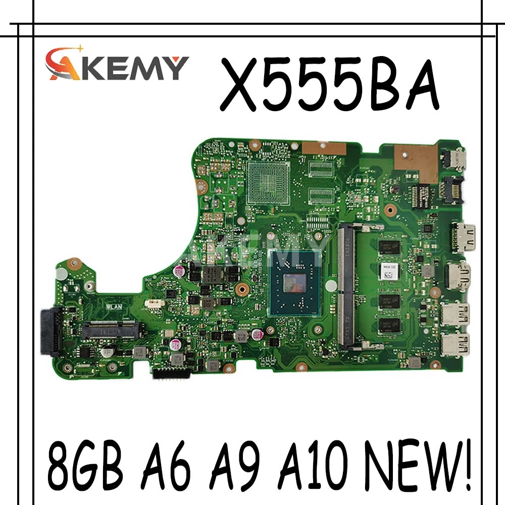 Для Asus X555QG X555Q X555B X555BP K555B A555B X555QA X555BA материнская плата Mainboard (A4 A6 A9 A10) CPU 8GB-RAM |