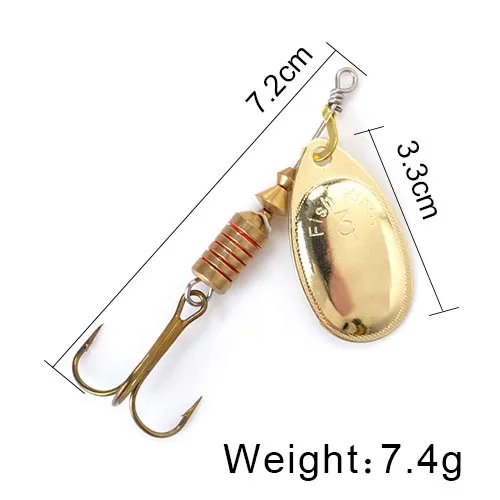 FISH KING Spinner Bait 3.9g 4.6g 7.4g 10.8g 15g Spoon Lures pike Metal With Treble Hooks Arttificial Bass Bait Fishing Lure as photo