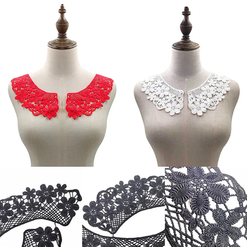 

Lace Fabric Collarband Collars Neckband Neckline Fake collar Applique Hollow Out DIY Sewing On Patches Floral Neck Fake collar