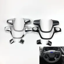 Emaicoca ABS Хромированная накладка на руль, чехол с наклейкой для Ford Focus 3 mk3 2012-/Kuga 2013-, автомобильные аксессуары