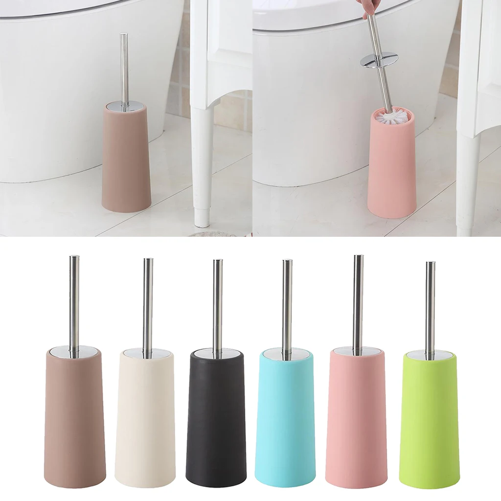 Toilet Brush & Holder Set Cleaning Modern Lavatory Brush with Long Handle & Lid