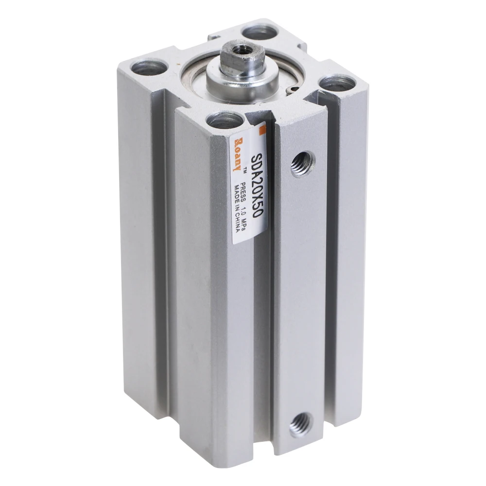 Pneumatic Tool Air Cylinder Series Pneumatic Compact Type 16 20 25 32 40 50 63mm Bore to 5 10 15 20 25 30 35 40 45 50mm Stroke Accessories Color : Stroke 50mm, Specification : Bore 20mm 