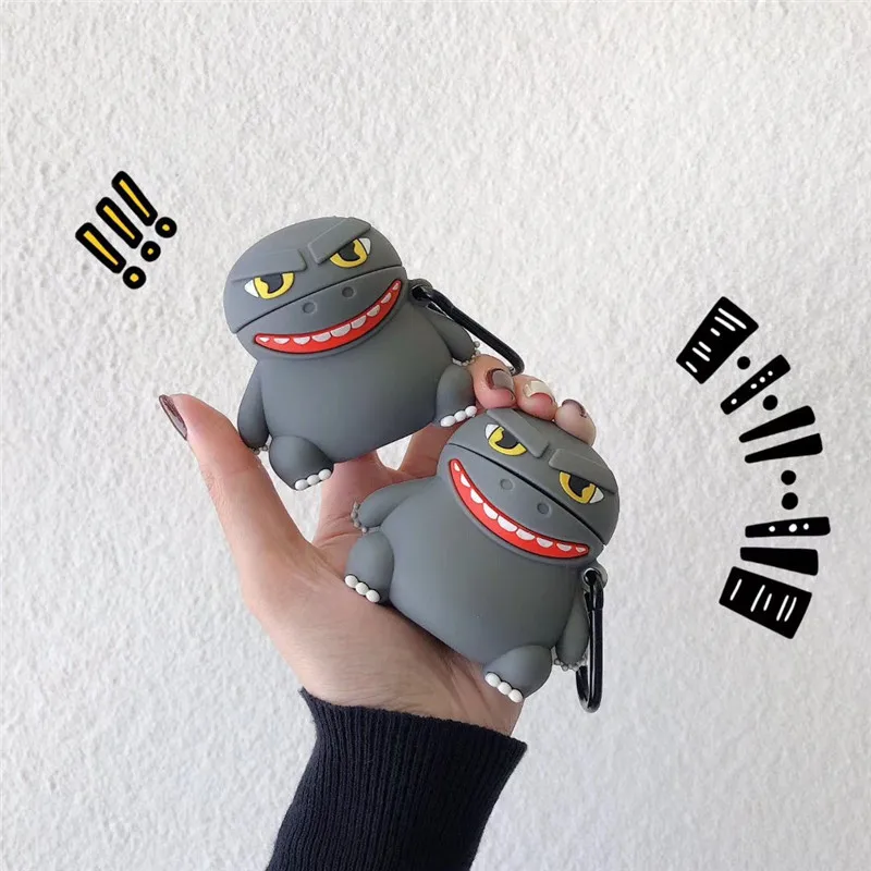 

3D Cartoon Cute Godzilla Silicone Headset Cover For Apple Airpods 1 2 Wireless Earphone Case Protection Cover For Airpods Funda