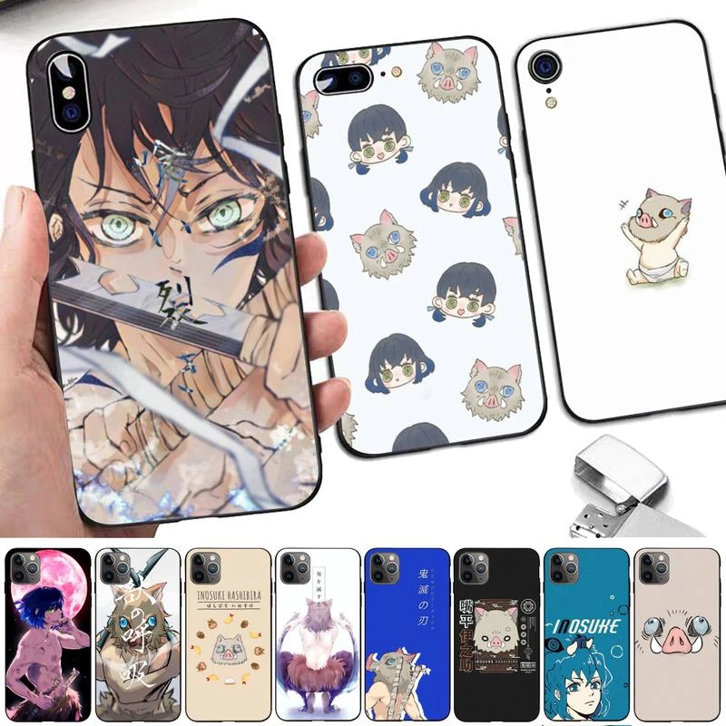 KIMETSU NO YAIBA Demon Slayer Inosuke Phone Case for iphone 13 8 7 6 6S Plus X 5S SE 2020 XR 11 12mini pro XS MAX case for iphone 13 pro 